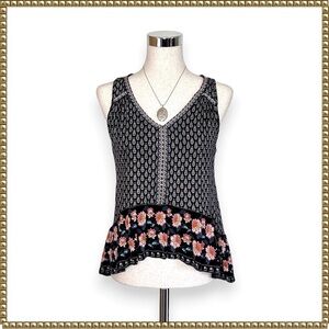 Patrons of Peace Black Embroidered Boho Blouse Medium